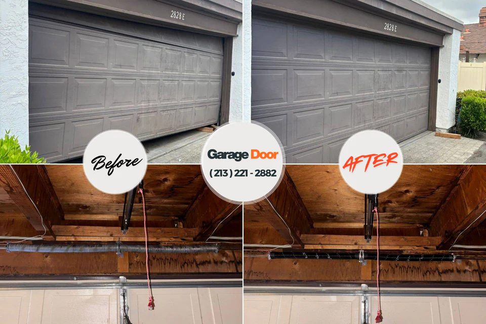 Before and after: garage door opener repair Seagraves, TX